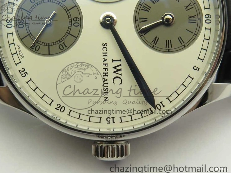 MIROTIME 0331 Upgraded Portuguese Flying Tourbillon SS White Dial 2 Sub Dials on Black Leather Strap 7161